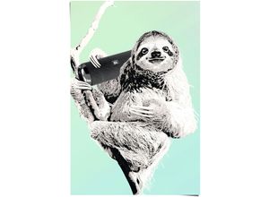 8714597563108 - Poster REINDERS Boombox Faultier blau (farbe bild(er) blau) B61cm H915cm Papier Bilder