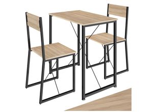 4061173206602 - tectake® Sitzgruppe 3-teilig Industrial Style mit höhenverstellbaren Kunststofffüßen