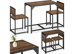 4061173206633 - tectake® Sitzgruppe 3-teilig Industrial Style mit höhenverstellbaren Kunststofffüßen
