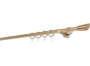 4066866106528 - Gardinenstange MYDECO 20mm Rag Wandträger 65 cm Gardinenstangen Gr L 110 cm 1 läufig grau (messingfarben) Gardinenstangen Wandmontage