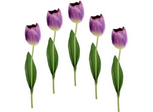 4019844784003 - Kunstblume IGEA Real Touch Tulpen Kunstpflanzen Gr B H L 4 cm x 67 cm x 4 cm 5 St lila (violett) Kunst-Blumen 5er Set künstliche Tulpenknospen Kunstblumen Stielblume
