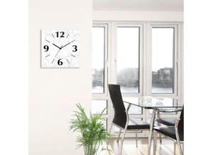 4062144832295 - Wanduhr ARTLAND Weiße Marmor Textur Wanduhren Gr B H T 30 cm x 30 cm x 03 cm Quarzuhr weiß Wanduhren wahlweise mit Quarz- oder Funhuhrwerk lautlos ohne Tickgeräusche
