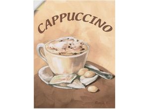 4057738234050 - Wandbild ARTLAND Tasse Cappuccino Bilder Gr B H 30 cm x 40 cm Wandaufkleber - Vinyl Getränke 1 St beige (naturfarben) Bild Poster Bilder als Alubild Leinwandbild Wandaufkleber oder in versch Größen