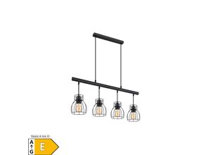 4059157354463 - Etc-shop - Vintage Pendelleuchte Hängelampe Esstisch Hängeleuchte Industrial schwarz Hängelampe Käfig Schirme Metall 4x led 7W 806Lm warmweiß l 77