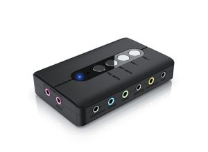 4062861842492 - CSL USB 71 Soundkarte extern - 71 Surround Sound - Stereo Audio Adapter - Lautstärkeregelung - Anschluss für Kopfhörer Mikrofon
