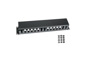 4010537654528 - HMF 65452-02 Kabelmanagement mit Abdeckung für Serverschrank 19 Zoll 2 HE Schwarz