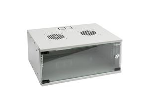 4010537657475 - 65704-07 Serverschrank 19 Zoll 4 he Netzwerkschrank unmontiert 51 x 40 x 225 cm Lichtgrau - HMF