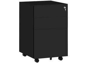 4255633571175 - Rollcontainer Aktenschrank mit 3 Schubladen Büroschrank mit Schloss Druckschrank Unterschrank mit Hängeregistratur Bürocontainer im A4-Format