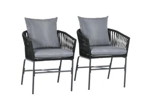 4255633554192 - Gartenstühle mit abnehmbaren Kissenbezügen grau 57L x 60B x 71H cm 4255633554192 - Gartenstühle mit abnehmbaren Kissenbezügen grau 57L x 60B x 71H cm