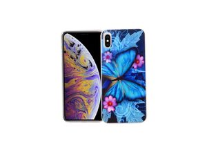 4251561449906 - Apple iPhone XS Max Handy Hülle Schutz Case Cover Bumper Etui Schmetterling Blau