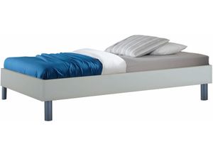 4038062069495 - Bett WIMEX Easy große Auswahl an Größen und Farben auch in Komforthöhe weiß (weiß alufarben) H46cm L210cm Betten ohne Kopfteil ideal unter Dachschrägen oder Fenster