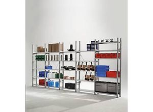 4052941951640 - Steckregal R3000 B 5155 x H 2278 mm 5 Regalfelder 25 Böden höhenverstellbar bis 100 1500 kg Tiefe 600 mm