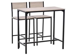 4250871296248 - Bartisch Set 3-teilig Esstisch mit 2 Barhocker Küchentresen mit Barstühlen Essgruppe Sitzgruppe 4250871296248 - Bartisch Set 3-teilig Esstisch mit 2 Barhocker Küchentresen mit Barstühlen Essgruppe Sitzgruppe