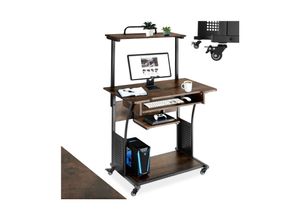 4061173243072 - tectake® Schreibtisch Industrial Style 3 Ebenen einhängbare Ablage und Tastaturauszug 80 x 655 x 1305 cm