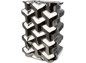 4063387584231 - Tischvase GILDE Vase rechteckig Apollo silberfarben H 30 cm silber (silberfarben) B20cm H30cm T13cm Keramik Vasen 4063387584231 - Tischvase GILDE Vase rechteckig Apollo silberfarben H 30 cm silber (silberfarben) B20cm H30cm T13cm Keramik Vasen