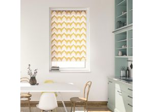 4251369828088 - Seitenzugrollo ORIGINAL Rollo Klemmfix ohne Bohren Verdunkelung Boho Zig Zag - Gelb Rollos Gr 150 cm stufenlos positionierbar 100 cm gelb (gelb weiß) Kinder Kinderzimmer-Rollos 4251369828088 - Seitenzugrollo ORIGINAL Rollo Klemmfix ohne Bohren Verdunkelung Boho Zig Zag - Gelb Rollos Gr 150 cm stufenlos positionierbar 100 cm gelb (gelb weiß) Kinder Kinderzimmer-Rollos