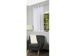 4056751475716 - Vorhang HOME BASICS DOLLY Gr 1 weiß B140cm H145cm Voile Polyester Gardinen Ösenschal DOLLY