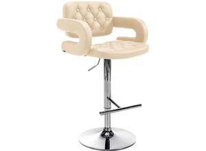 4250420213566 - Barhocker Dublin Kunstleder Mit Armlehne I Drehbarer Thekenhocker Mit Fußablage I Höhenverstellbarer Barstuhl