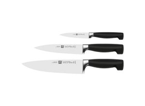 4009839014451 - Messer-Set ZWILLING ****Vier Sterne Kochmesser-Sets silberfarben (schwarz silberfarben) Küchenmesser-Sets Kochmesser-Sets Friodur-Stahl