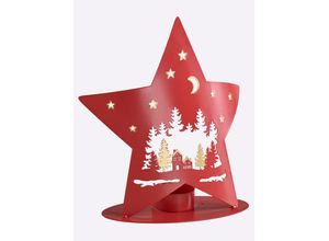 4064118326847 - GASPER Windlicht rot B H T 18cm x 195cm x 8cm Kerzenhalter