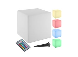 4061173262714 - tectake® Leuchtwürfel mit LED-Beleuchtung 12 W samt Fernbedienung und Leuchtmittel Belastbarkeit 100 kg inkl Erdspieß