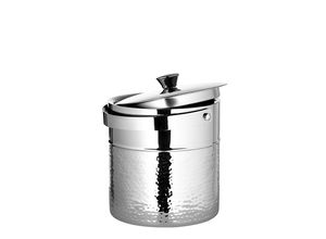 4042911540189 - Eiseimer FINK NASSAU mit feiner Hammerschlagstruktur Eiskübel silberfarben Baraccessoires Weinaccessoires aus Edelstahl Höhe 21 cm x Ø 175