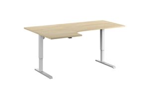 4061753260024 - eurokraft basic Schreibtisch Venla elektrisch höhenverstellbar Ecke BxT 1800 x 1200 mm Eiche weiß links
