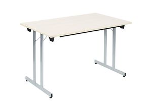 4061753246585 - Klapptisch F25 BxT 1200 x 700 mm Platte Ahorn-Dekor Gestell alusilber kaiserkraft