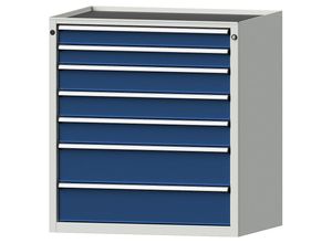 4014641058715 - Schubladenschrank BxT 910 x 675 mm Schubladentraglast 100 kg 7 Schubladen Höhe 980 mm Front enzianblau ANKE