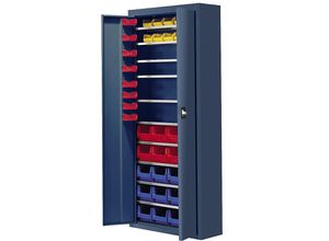 4250633316122 - mauser Magazinschrank mit Sichtlagerkästen HxBxT 1740 x 680 x 280 mm 48 Kästen einfarbig brillantblau ab 3 Stk