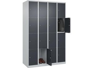 4067521353158 - 4er-Schließfachschrank Classic PLUS 4 Abteile lichtgrau grau B 1200 mm 16 Fächer mit Bodengleitern C+P 4067521353158 - 4er-Schließfachschrank Classic PLUS 4 Abteile lichtgrau grau B 1200 mm 16 Fächer mit Bodengleitern C+P