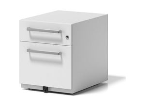 5020073838428 - BISLEY Rollcontainer Note™ mit 1 Hängeregistratur 1 Universalschublade HxBxT 495 x 420 x 565 mm mit Griff verkehrsweiß
