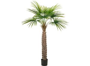 4064118352358 - Kunstpalme CREATIV GREEN Fächerpalme grün H175cm Kunststoff Kunstpflanzen mit naturgetreuen Palmwedeln