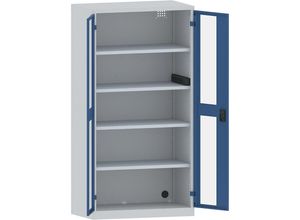4047417510940 - LISTA Akku-Ladeschrank 4 Fachböden Sichtfenstertüren Energieleiste seitlich grau blau 4047417510940 - LISTA Akku-Ladeschrank 4 Fachböden Sichtfenstertüren Energieleiste seitlich grau blau