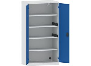 4047417510742 - LISTA Akku-Ladeschrank 4 Fachböden Vollblechtüren 2 Energieleisten seitlich grau blau 4047417510742 - LISTA Akku-Ladeschrank 4 Fachböden Vollblechtüren 2 Energieleisten seitlich grau blau