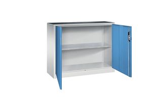 4064615139803 - Werkstatt-Beistellschrank mit Flügeltüren Breite x Tiefe 1200 x 400 mm lichtgrau   lichtblau C+P