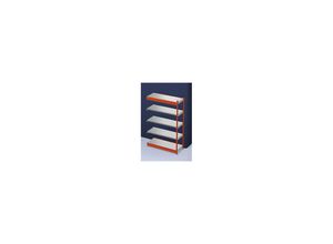 4250623734035 - Stabil-Steckregal einseitig Regalhöhe 2000 mm orange verzinkt Bodenbreite 1325 mm Anbauregal Breite x Tiefe 1325 x 500 mm hofe