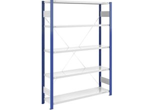 4061753029089 - eurokraft pro Lager-Steckregal Regalständer blau HxB 2000 x 1300 mm Boden lichtgrau Grundregal Tiefe 400 mm 4061753029089 - eurokraft pro Lager-Steckregal Regalständer blau HxB 2000 x 1300 mm Boden lichtgrau Grundregal Tiefe 400 mm
