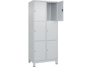 4066681680692 - 3er-Schließfachschrank Classic PLUS 2 Abteile lichtgrau B 800 mm 6 Fächer mit Füßen C+P 4066681680692 - 3er-Schließfachschrank Classic PLUS 2 Abteile lichtgrau B 800 mm 6 Fächer mit Füßen C+P