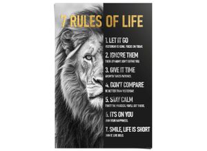 8714597687958 - Poster REINDERS Regeln des Lebens schwarz-weiß (farbe bild(er) schwarz weiß) B61cm H915cm T01cm Bilder Hobbyraum - Schwarz-Weiß - 150 gr Papier - Sprüche - 61x915 cm