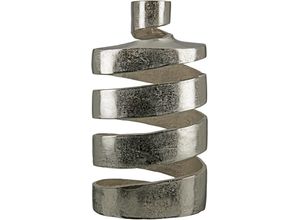 4063387678954 - Dekovase GILDE Twister Vasen Gr B H T 1800 cm x 3550 cm x 1150 cm silberfarben Blumenvasen aus Aluminium Höhe ca 35 cm