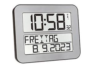 4009816028389 - Tfa Dostmann - 60451254 Funk Wanduhr 258 mm x 212 mm x 30 mm Silber Schwarz Großes Display