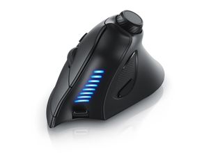 4062861822708 - CSL Vertikalmaus kabellos 24 GHz und Bluetooth ergonomisch 250 dpi gegen Mausarm Multimedia-Drehregler