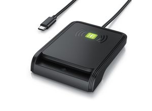 4062861836743 - CSL Speicherkartenleser USB C NFC SmartCard Reader SIM Kartenlesegerät ISO 7816 ISO 14443 Mac OS Windows 7–11 Personalausweis Krankenkassenkarten Bankkarten