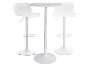 4255716307073 - Bartisch-Set Medora I Runder Stehtisch Und 2x Barhocker Mit Kunststoff-Sitz 4255716307073 - Bartisch-Set Medora I Runder Stehtisch Und 2x Barhocker Mit Kunststoff-Sitz