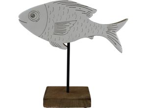 4056422137455 - Dekofigur AM DESIGN Fisch aus Mangoholz und Metall weiß B5cm H20cm T20cm Dekofiguren Osterdekoration in zwei Größen 4056422137455 - Dekofigur AM DESIGN Fisch aus Mangoholz und Metall weiß B5cm H20cm T20cm Dekofiguren Osterdekoration in zwei Größen