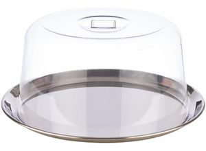 4004133008274 - Kuchenplatte APS silber (silberfarben) Kunststoff Edelstahl Servierplatten Edelstahl-Tablett Ø 27cm H 15 cm und Haube Ø 23 cm H 12 cm 4004133008274 - Kuchenplatte APS silber (silberfarben) Kunststoff Edelstahl Servierplatten Edelstahl-Tablett Ø 27cm H 15 cm und Haube Ø 23 cm H 12 cm