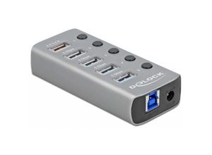 4043619632633 - DeLOCK USB-Hub USB 32 Gen 1 Hub mit 4 Ports + 1 Schnellladeport + 1 USB-C PD 30 Port