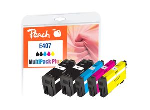 7640460546880 - E407 5 Druckerpatronen (2*bk c m y) ersetzt Epson No 407 für zB Epson WorkForce Pro WF -4745 DTWF (wiederaufbereitet)