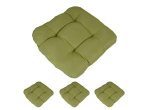 4057651117157 - 4er-Set Sitzkissen Milano Stuhlkissen Kissen 41x38x8cm ~ hellgrün